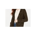 thumbnail image 2 of Hippie Rose Juniors' Marled Shaker-Knit Chenille Cardigan Dark Green Size Small, 2 of 3