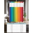 thumbnail image 6 of No Hook Shower Curtain with Snap in Liner,Colorful Stripes Rainbow Waterproof Bath Curtain Double Layers with See Through Top Window,Watercolor Line Minimalist Geometric Hotel Shower Curtains 60x72in, 6 of 9