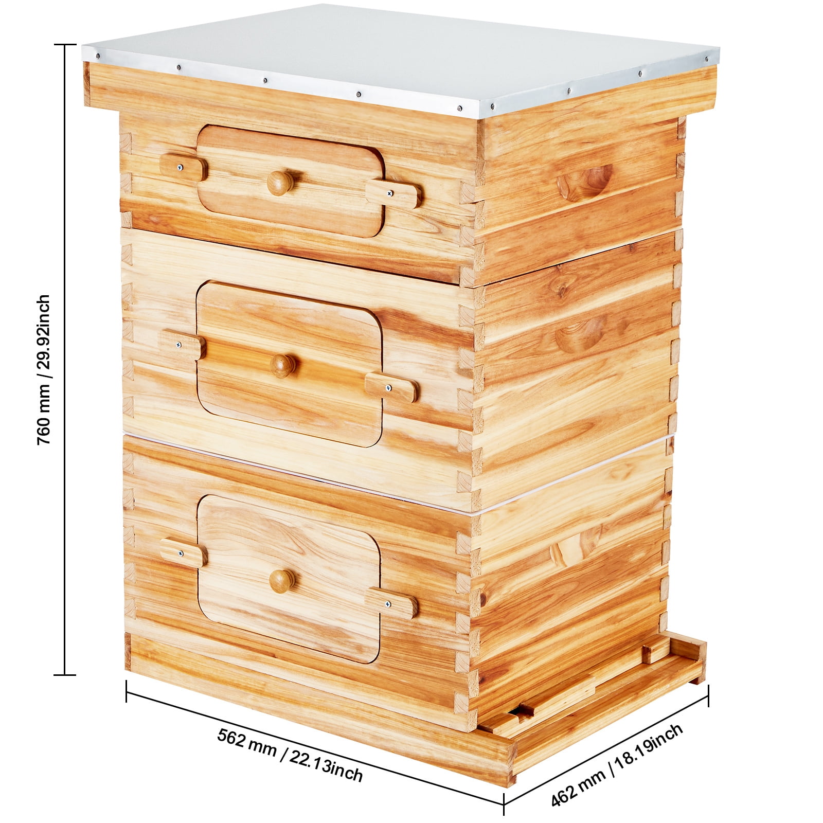 KFFKFF 20 Deep and 10 Medium Frames Langstroth Honeycomb Kit with Acrylic Windows