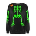 thumbnail image 4 of zaveiop Halloween Gothic Skeleton Sweatshirts for Women Punk Skull Oversized Graphic Sweater Y2k Long Sleeve Apparel Pullover (Green, XXL), 4 of 4