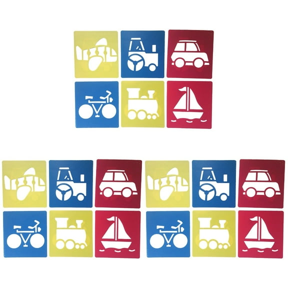 18 Pcs  Plastic Drawing Painting Stencil Templates for Kids Crafts Washable Template for School Projects (Random Patterns)