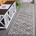 thumbnail image 2 of SAFAVIEH Courtyard Alexa Geometric Indoor/Outdoor Runner Rug, Ivory/Black, 2'3" x 8', 2 of 12