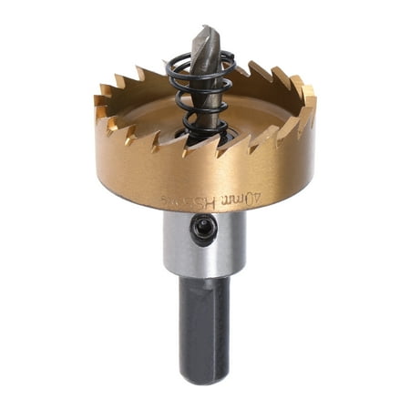 

Uxcell 40mm HSS Hole Saw Drill Bit Titanium Plated for Stainless Steel Alloy Wood