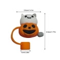 thumbnail image 4 of 10mm 3D Halloween Straw Cover Silicone Straw Tips Reusable -Proof Straw Toppers for Tumblers Pumpkin and Cat Designs Fall Holiday Party Cup Accessories, 1Pack B, 4 of 4