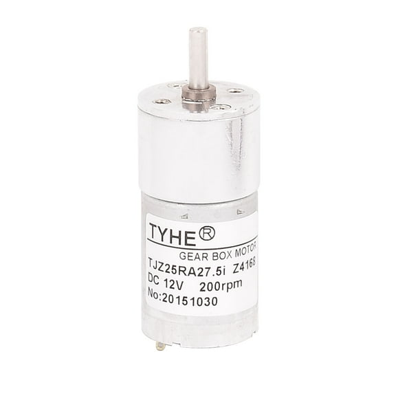 DC 12V 200RPM High Torque 4mm Dia Shaft Solder Cylindrical Gear Box Motor
