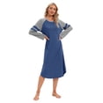 thumbnail image 5 of Womens Long Sleeve Loose Nightgown Sleepwear Full Length Sleepshirt Nightshirt Loungewear, 5 of 8