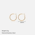 thumbnail image 2 of PAURO Hoop Earrings for Women Gold/Silver Plated Statement Stainless Steel 30mm 40mm 50mm 60mm Huggie Post Large Personalized Exaggerated Simple Round Jewelry Rose Gold 30mm, 2 of 3