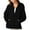 Black, variant on Fiaer,Zip up Jackets for Women,Womens Long Sleeve Loose Fit Plus Size Casual Trendy V Neck Lapel Collared Solid Spliced Sweatshirts with 2 Pockets White1 XL