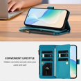 thumbnail image 4 of Case for OPPO Reno 10 5G/Reno 10 Pro 5G Premium Leather Zipper Pocket Wallet Phone Case with 9 Card Slots and Detachable Wrist Strap, 4 of 5