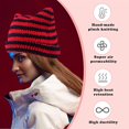 thumbnail image 3 of Gorro con Orejas de Gato para Mujer, Gorro elástico cálido de Invierno a Rayas Vintage, Gorro de Gato de Ganchillo de Punto a Juego para niños, niñas y Adultos, 3 of 5