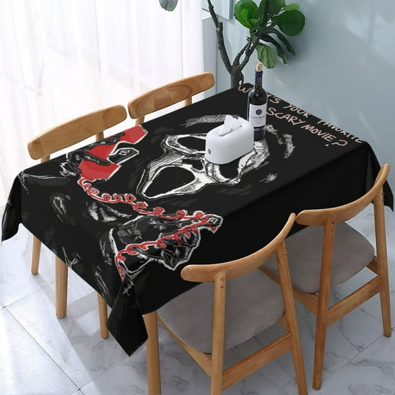 Ghostface Tablecloth Halloween Rectangle Versatile Stylish Table Cover for Party Picnic Dinner Decor 54x54in