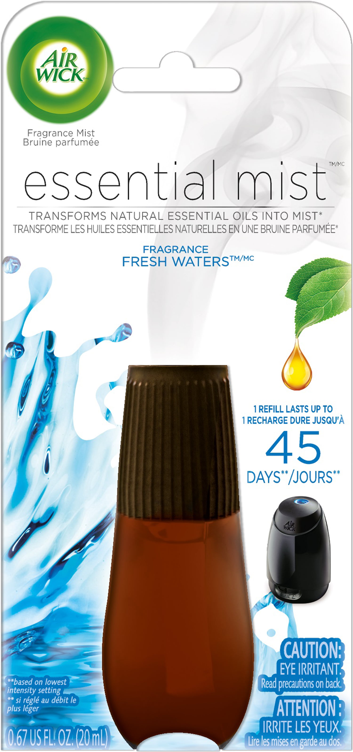 Air Wick Essential Mist Refill, 1 ct, Fresh Waters, Essential Oils