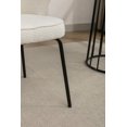 thumbnail image 3 of Modern Dining Chairs Set of 2, Boucle Fabric Kitchen Chairs with Black Metal Legs, Accent Side Chairs for Kitchen Dining Room Office, Ivory, 3 of 7