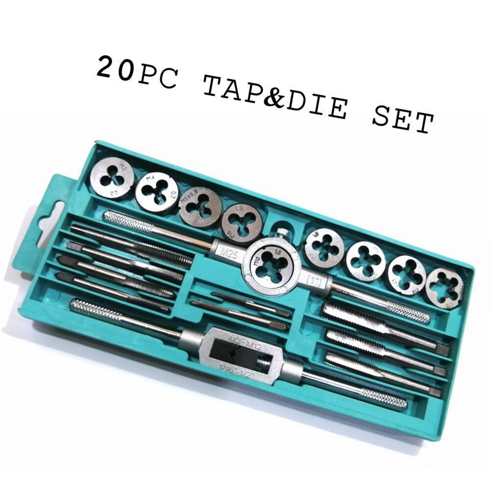 SASABAXI 20Pcs Die Set Metric and Standard Threading Taps for Machine Manufacturing Tools