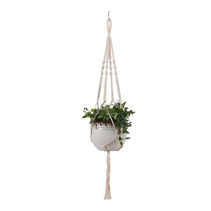 Cotton Rope Pot Holder Plant Hanger Braided Hanging Planter Net Bag Pocket