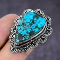 thumbnail image 2 of Natural Tibetan Turquoise Gemstone Handmade 925 Sterling Silver Ring Size 6, 2 of 2