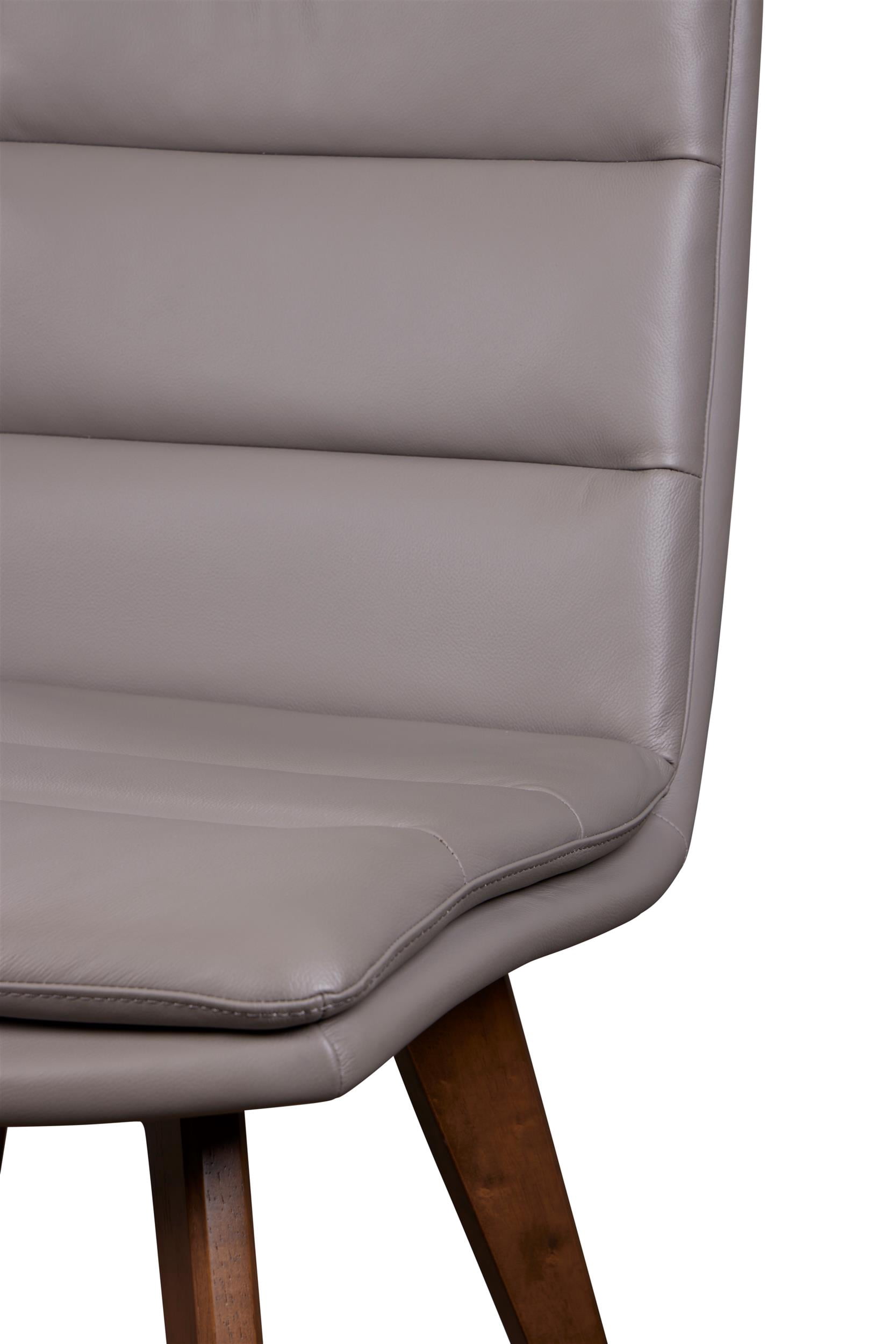 Porter Designs Castor Genuine Leather Dining Chair in Gray (Set of 2)