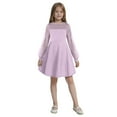 thumbnail image 5 of Favoffer Girl's Contrast Mesh Puff Long Sleeve High Waist A Line Short Dress with Pockets for Party Dance Graduation Big Kids 5-16Y, 5 of 8