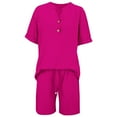 thumbnail image 5 of Nmmued Lounge Sets for Women, Linen Sets for Women 2 Piece, Short Sets for Women, Loungewear, Gauze Sets for Women 2 Piece, Hot Pink XL, 5 of 8