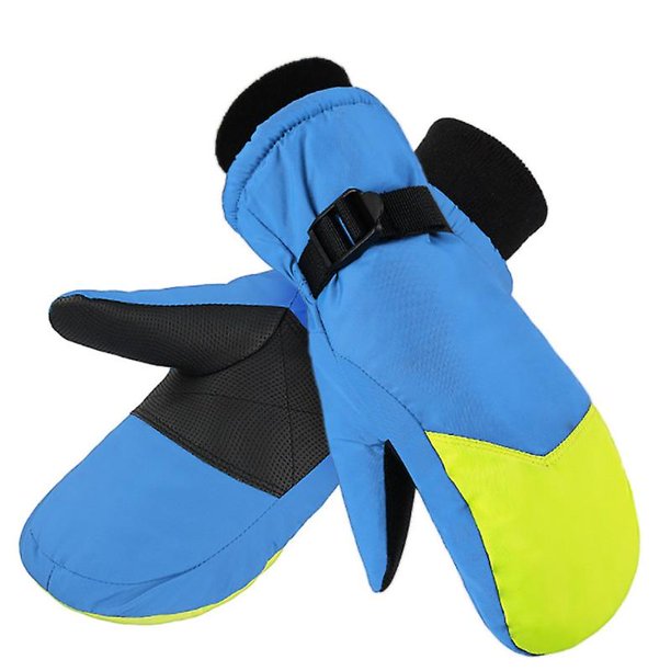 Guantes de invierno gruesos y cálidos para niños/adultos, manoplas de esquí, guantes térmicos de trabajo para nieve para hombres y mujeres, azul y amarillo M-dontodent Kuyhfg Sin marca