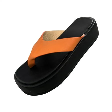 

SHENGXINY Foreign Trade Large Size Beach Women Thick Bottom 2022 Summer New Style Outerwear Fashion All-match Casual Flip Flop Slippers