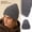 Gray, variant on Unisex Distressed Ribbed Knit Pointed Hat, Warm Cuffed Winter Slouchy Pullover Cap for Men Women