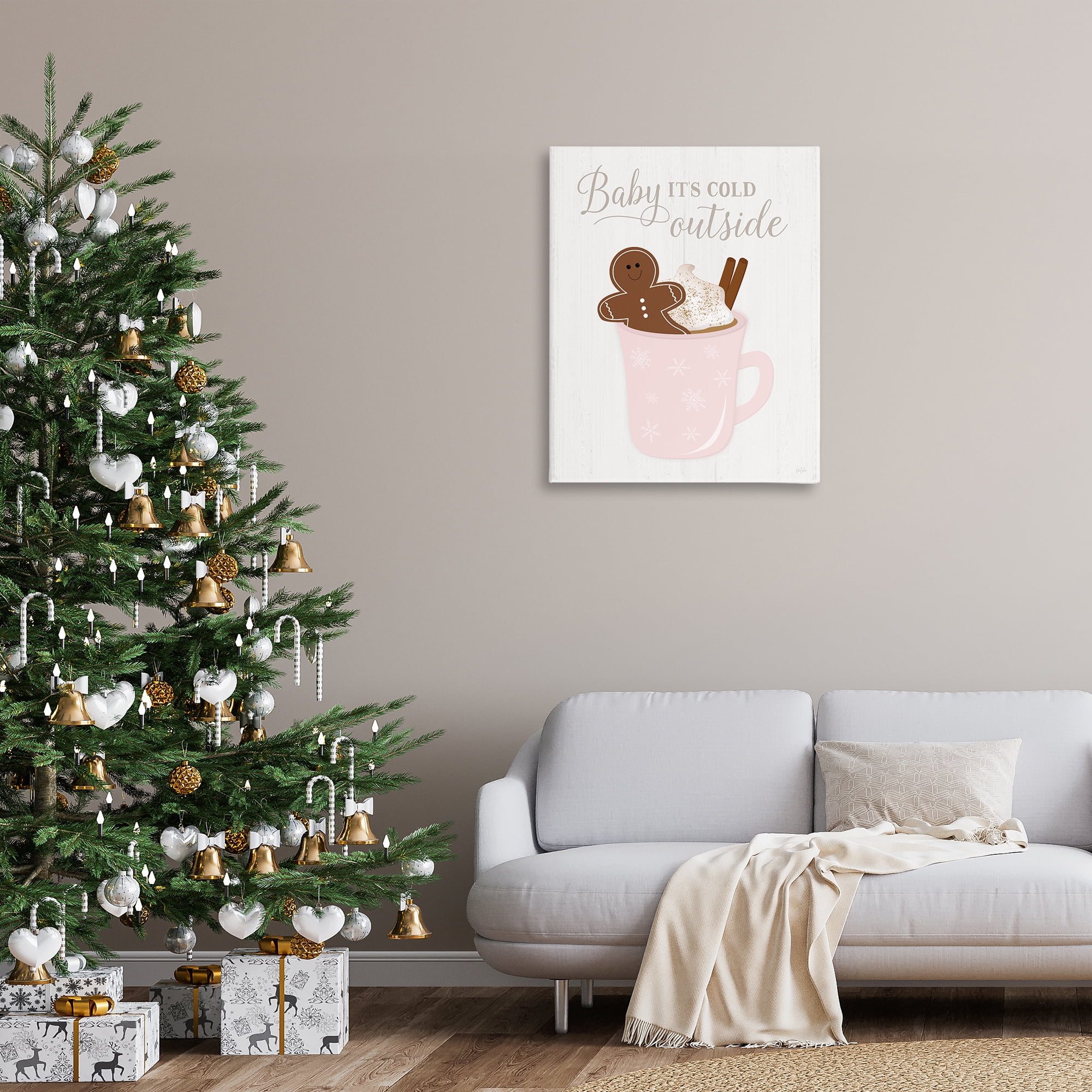 Stupell Industries Cold Outside Cocoa Holiday Painting Gallery Wrapped Canvas Art Prints Wall Art, 30 x 40