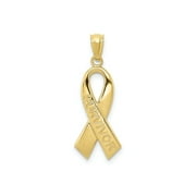 FJC Finejewelers 10 kt Yellow Gold Themed Polished Survivor Ribbon Charm
