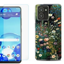 For HMD Vibe Shockproof Phone Case Cover with Tempered Glass Screen Protector, by OneToughShield - Flowery Garden