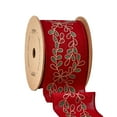 thumbnail image 4 of LaRibbons 2 1/2" Wired Ribbon | Red/Green Glitter Printed Floral | 10 Yard Roll, 4 of 5