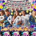 thumbnail image 4 of 90s Party Supplies - Back to the 90s Party Decorations Set Including HAPPY BIRTHDAY Banner, Hanging Swirls, 90s Element Bunting, Plates, Cups, Napkins, Tableware, Tablecloth, Balloons - Serves 20, 4 of 7