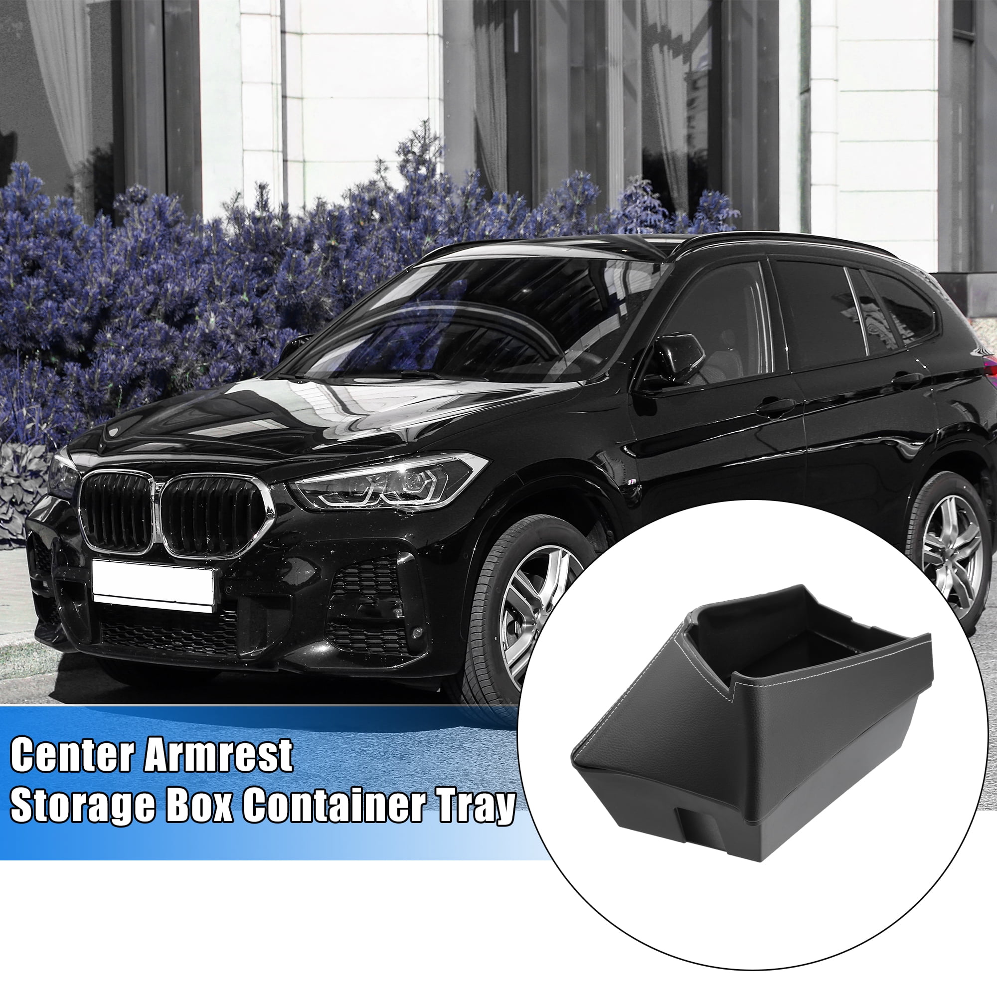 Unique Bargains Car Center Armrest ABS Storage Box Organizer Container Tray Black for BMW X1 F48 for BMW X2 F47 Red Side