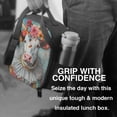 thumbnail image 6 of Lsque Vintage Colorful Floral Cow Lunch Bag Lunch Box for Women Men Reusable Insulated Lunch Tote Bag,Leakproof Thermal Cooler Sack Food Handbags Case High Capacity, 6 of 9