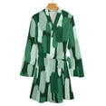 thumbnail image 6 of Paint Brush Pajama Robe V Neck Abstract Green Design Sleepwear Women Long Sleeves Cute Pajamas Robes Spring Casual Loose Dress, 6 of 7