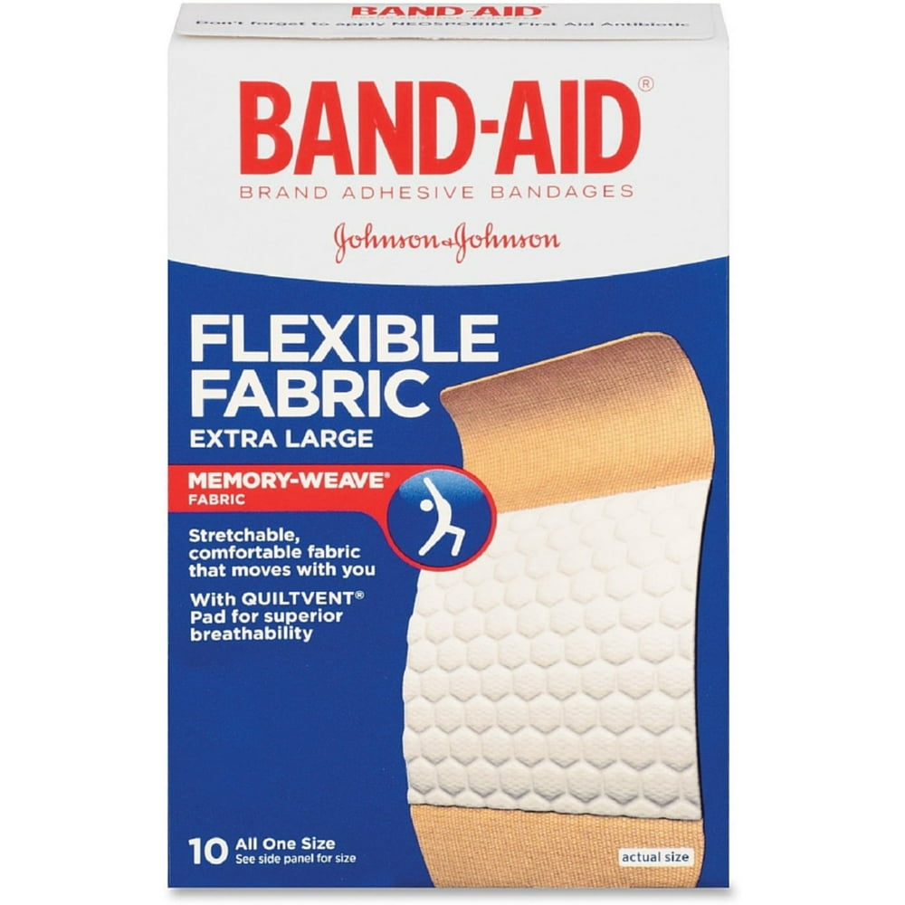 BANDAID Flexible Fabric Bandages, Extra Large 10 ea (Pack of 3