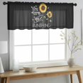 thumbnail image 2 of Sunflowers Valance Curtains for Kitchen/Living Room/Bathroom/Bedroom Window, Rod Pocket Small Topper Half Short Window Curtains Voile Sheer Scarf, Modern Bee You Are My Sunshine Black 54"x18", 2 of 8
