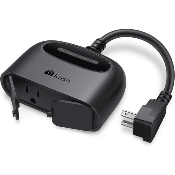 Kasa Outdoor Smart Plug, Smart Home Wi-Fi Outlet with 2 Sockets, IP64 Weather Resistance, Compatible with Alexa, Google Home & IFTTT, No Hub Required, ETL Certified(EP40), Black