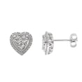 thumbnail image 2 of 925 Sterling Silver 0.1cttw Genuine Diamonds Heart Earrings, 2 of 3