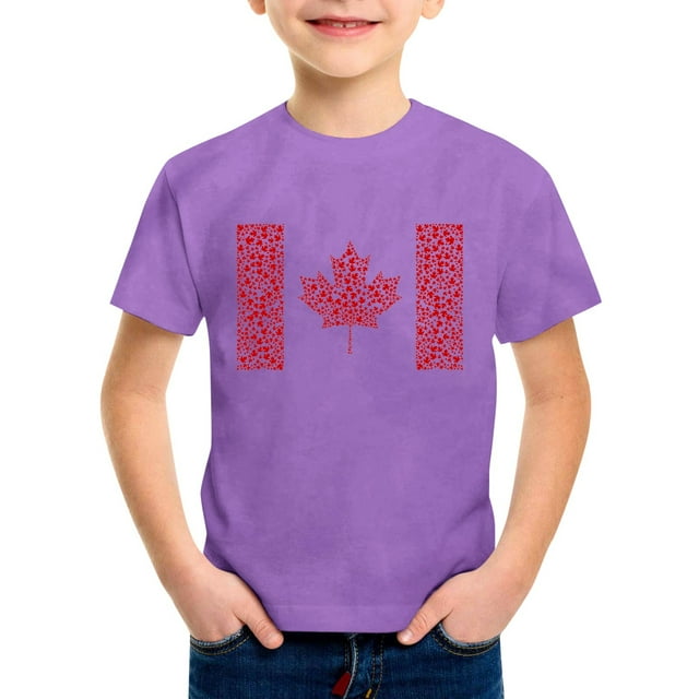 LUOGENLI Ensembles de Hauts Maxi Garçons 2 Pcs Tenues Décontractées pour Usage Quotidien Décontracté pour École et Activités Extérieures Col Rond Manches Courtes Chemise Violette Taille 8-9 Ans