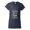 thumbnail image 2 of Wild Bobby Saved By Jesus Fueled By Coffee Inspirational/Christian Women Standard V-Neck Tee, Navy, X-Large, 2 of 5