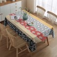 thumbnail image 2 of Colorful Geometric Striped Pattern Rectangle Tablecloth 60"x84",Waterproof Polyester Rectangle Table Cloth, Wipeable Spillproof Polyester Tablecloth for Dining, Camping, Indoor and Outdoor, 2 of 5