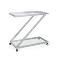 thumbnail image 6 of Christopher Knight Home Caraway Modern Iron and Glass 2 Tier Bar Cart, Silver, 6 of 10