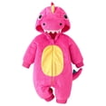 thumbnail image 4 of ZHANGDER Infant Dinosaur Costume Toddler Baby Boys Girls Flannel Romper Costumes Hooded Romper Jumpsuit Outfits, 4 of 9