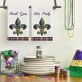 thumbnail image 2 of Iris Plaid Let''s Party Mardi Gras Kitchen Towels Dish Towels, 18x26 Inch Farmhouse Decoration Hand Towels Set of 2, 2 of 6