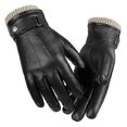 thumbnail image 1 of Men Sheepskin Leather Gloves Outdoor Sport Warm Wool Lined Vintage Daily Dress Driving Gloves, 1 of 5