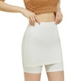 thumbnail image 1 of Pantalones cortos de doble capa de seda de leche sin costuras, pantalones cortos de fondo, ropa interior blanco de gran tamaño grande, 1 of 9