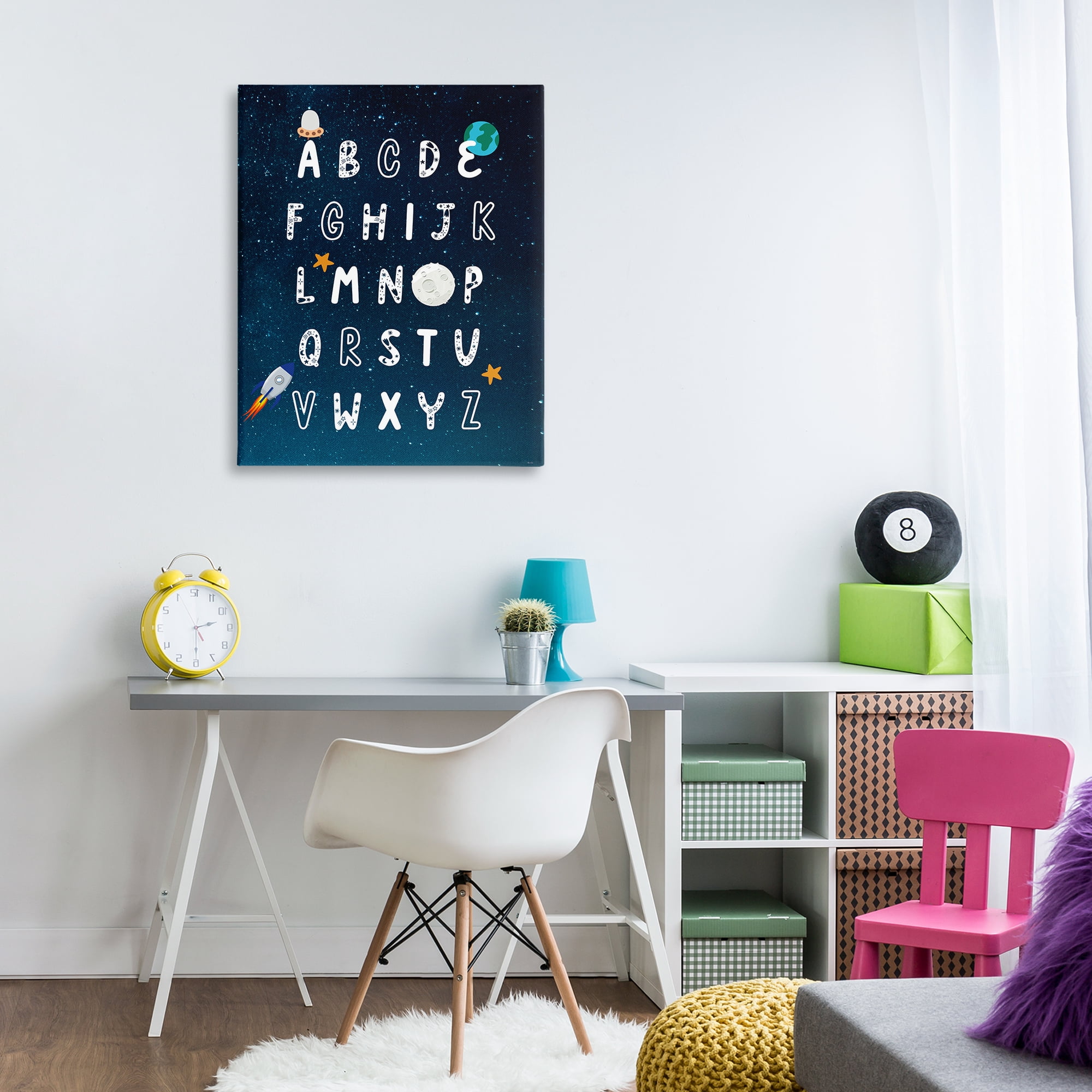 Stupell Industries Astronomy Alphabet Chart Novelty Painting Gallery Wrapped Canvas Art Print Wall Art, 30 x 40