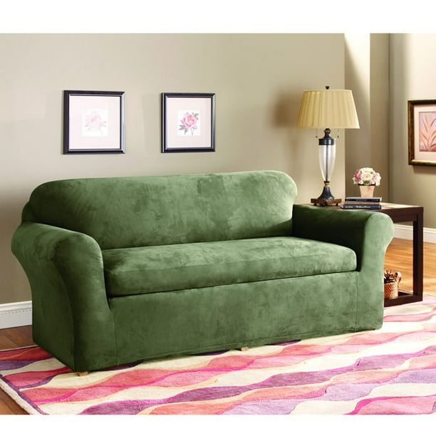 Sure Fit Stretch Suede 3Piece Sofa Slipcover