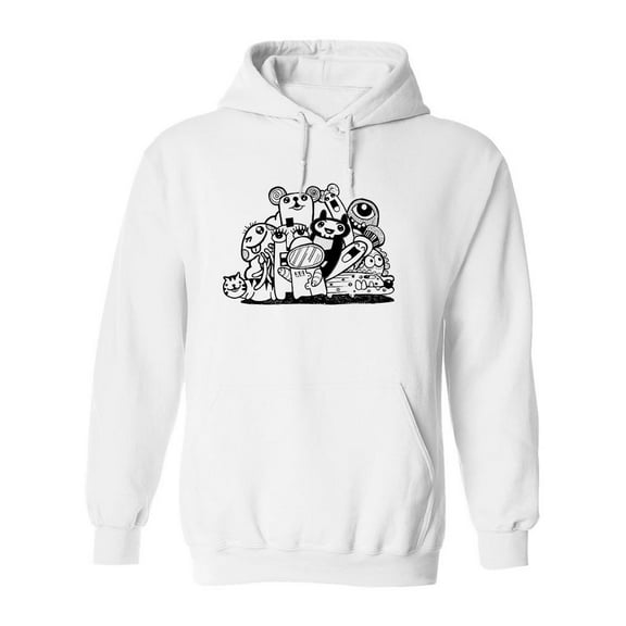 Doodle Monster Hoodie Men -Image by Shutterstock, Male 3X-Large