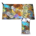 thumbnail image 1 of YFYANG Adult Microfiber Portable Travel Towel, Watercolor Graffiti Art Quick Dry Towel with Hiking Buckle PVC Pouch, 16" x 31.5", 1 of 6